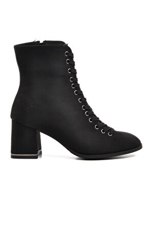 Ayakmod 336129 Siyah Süet Kadın Topuklu Bot