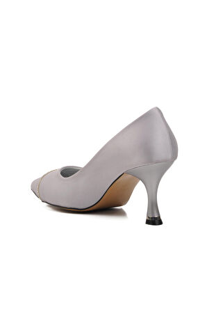 Ayakmod 312039 Gümüş Saten Kadın Stiletto