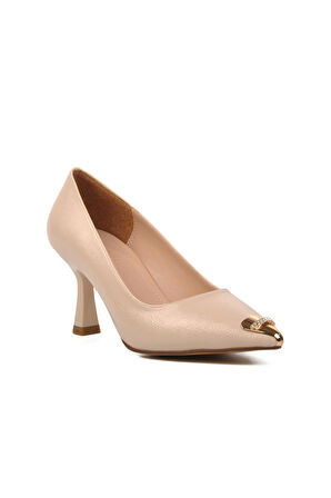 Ayakmod 357069 Bej Kadın Taşlı Stiletto