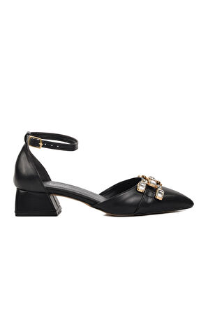 Ayakmod 326184 Siyah Kadın Taşlı Abiye Ayakkabı