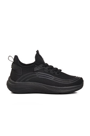 Walkway Onega Siyah-Siyah Fileli Unisex Spor Ayakkabı