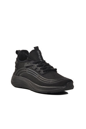 Walkway Onega Siyah-Siyah Fileli Unisex Spor Ayakkabı