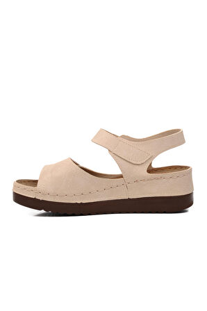 Ayakmod 07-109RR Bej Kadın Sandalet