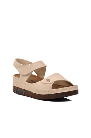 Ayakmod 07-109RR Bej Kadın Sandalet