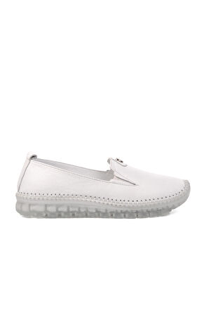 Voyager 9059 Beyaz Hakiki Deri Kadın Günlük Ayakkabı