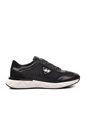 Marcomen 152-19498 Siyah-Beyaz Hakiki Deri Erkek Sneaker