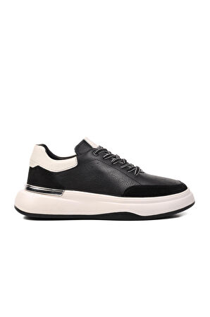 Marcomen 152-19559 Siyah-Beyaz Hakiki Deri Erkek Sneaker