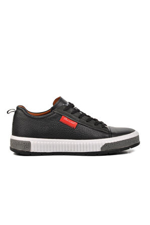 Marcomen 152-15076 Siyah-Beyaz Hakiki Deri Erkek Sneaker