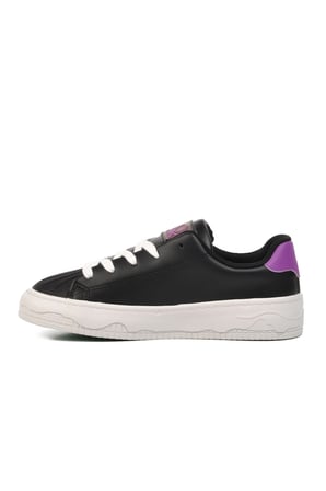 Siyah-Beyaz Bağcıklı Kadın Sneaker BNI-10102 Z