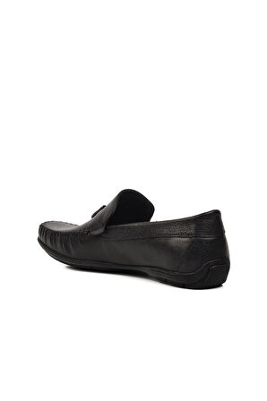 Ayakmod D7218 Siyah Hakiki Deri Erkek Loafer Ayakkabı