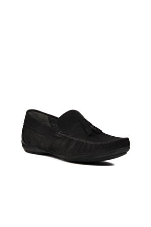 Ayakmod D7218 Siyah Nubuk Hakiki Deri Erkek Loafer Ayakkabı