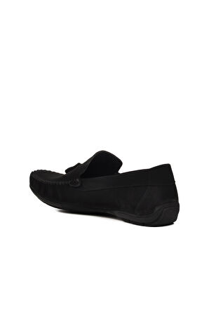 Ayakmod D7218 Siyah Nubuk Hakiki Deri Erkek Loafer Ayakkabı