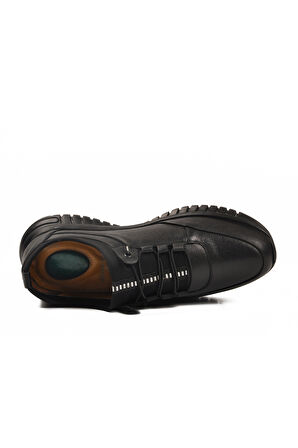 Siyah Bağcıklı Anatomik Jel Taban Deri Erkek Casual Ayakkabı 316 M