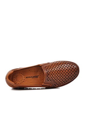 Ayakmod 430 Taba Hakiki Deri Kadın Günlük Ayakkabı