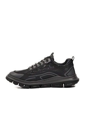 Guja 24Y590 Siyah Hakiki Deri Erkek Sneaker
