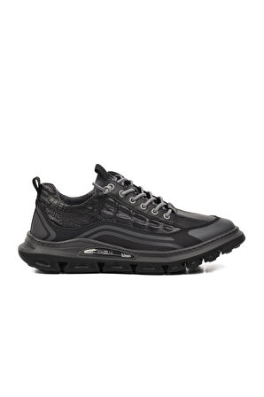 Guja 24Y590 Siyah Hakiki Deri Erkek Sneaker