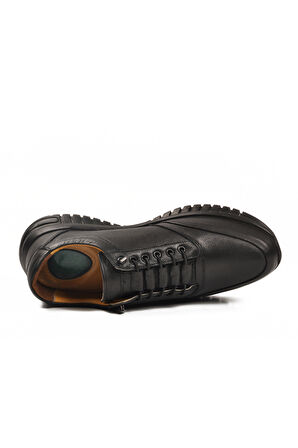 Siyah Bağcıklı Deri Jel Taban Anatomik Erkek Casual Ayakkabı 315 M