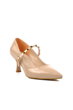 Ayakmod 458297 Nude Rugan Kadın Topuklu Ayakkabı