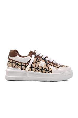 Ayakmod Premium 1306 Kahve-Beyaz Hakiki Deri Erkek Sneaker