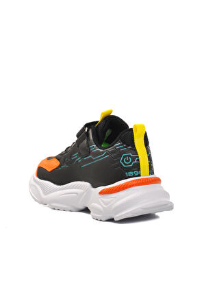 Pepino 1783-P Siyah-Turuncu Çocuk Spor Ayakkabı