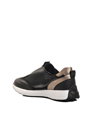 Ayakmod 7539 Siyah-Beyaz Slip-On Kadın Sneaker