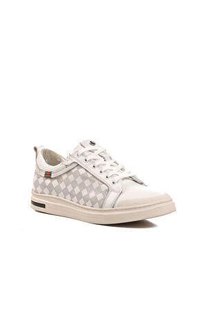 Pierre Cardin 10206 Beyaz Bağcıklı Hakiki Deri Erkek Sneaker