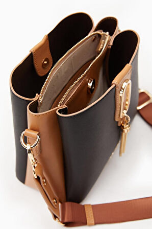 Siyah Camel Kadın El ve Omuz Çantası 930126