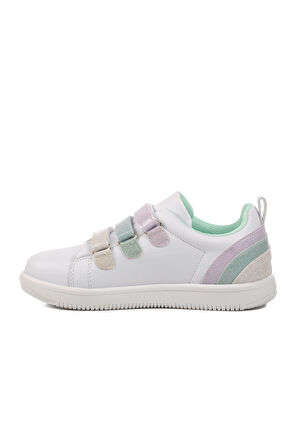 Walkway Beyaz-Mint Unisex Cırtlı Çocuk Sneaker 6502-F 