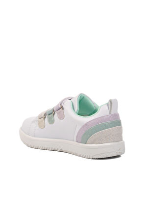 Walkway Beyaz-Mint Unisex Cırtlı Çocuk Sneaker 6502-F 