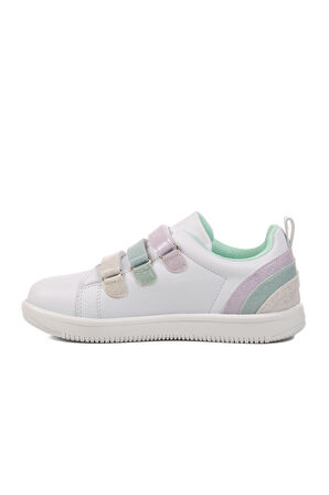 Walkway Beyaz-Mint Unisex Cırtlı Çocuk Sneaker 6502-P 