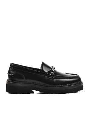 Ayakmod Premium 7710 Siyah Açma Hakiki Deri Erkek Loafer Ayakkabı