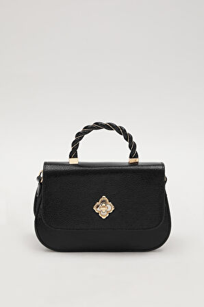 Siyah Rugan Kadın El ve Omuz Çantası 930179