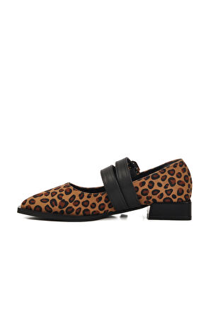 Taba Leopaer Desenli Kemerli Kadın Babet 458324 Z