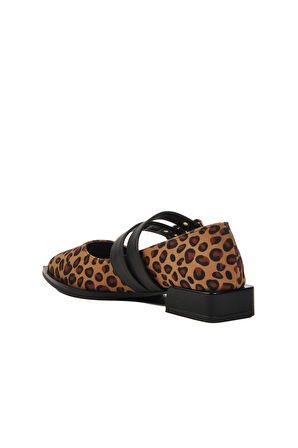Taba Leopaer Desenli Kemerli Kadın Babet 458324 Z