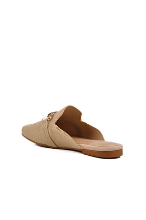 Bej Triko Hafif İnce Taban Önü Kapalı Kadın Terlik 277132 Z