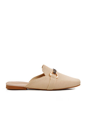 Bej Triko Hafif İnce Taban Önü Kapalı Kadın Terlik 277132 Z