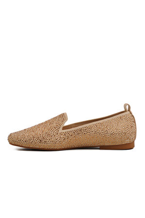 Bej Hafif Taş İşlemeli Kadın Babet 277146 Z