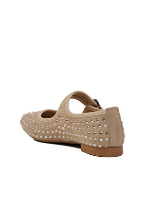 Bej Taş İşlemeli Kadın Babet 354159 Z