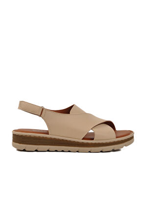Bej Cırtlı Kadın Sandalet 492129 Z