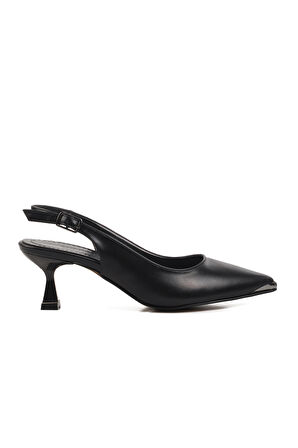 Siyah İnce Topuk Kadın Topuklu Ayakkabı 357140 Z