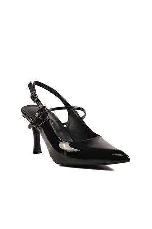 Siyah İnce Topuklu Kadın Abiye Ayakkabı 658228 Z