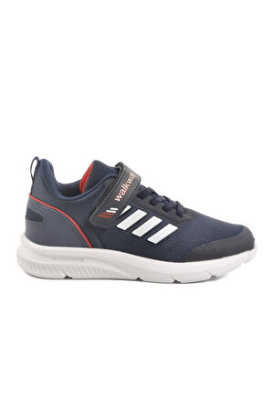 Lacivert Cırtlı Fileli Hafif Unisex Çocuk Spor Ayakkabı Fav 100 F