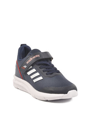 Lacivert Cırtlı Fileli Hafif Unisex Çocuk Spor Ayakkabı Fav 100 F
