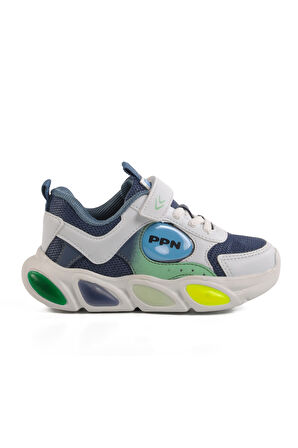 İndigo Cırtlı Işıklı Hafif Unisex Çocuk Spor Ayakkabı 1901 P