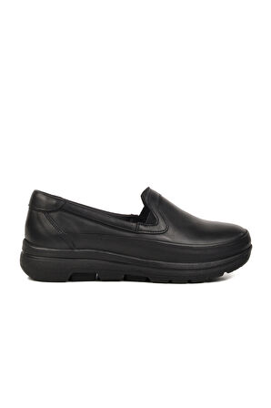 Siyah Hakiki Deri Anatomik Kadın Casual Ayakkabı 1049 Z