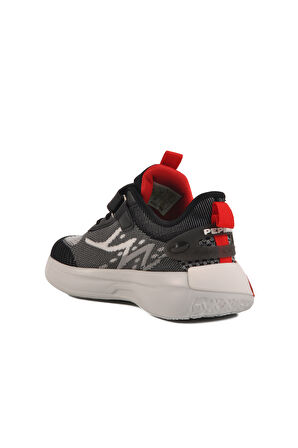 Siyah Cırtlı Fileli Hafif Kız Çocuk Spor Ayakkabı 1966 F