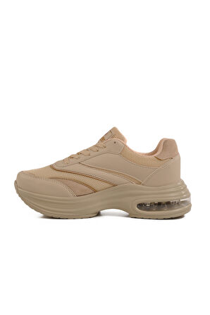 Ekru Fileli Hafif Air Taban Kadın Spor Ayakkabı 185 G