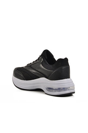 Siyah Beyaz Fileli Hafif Air Taban Kadın Spor Ayakkabı 185 G