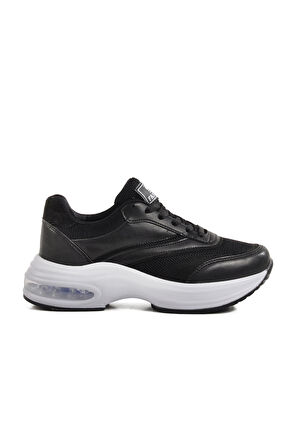 Siyah Beyaz Fileli Hafif Air Taban Kadın Spor Ayakkabı 185 G