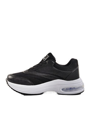 Siyah Beyaz Fileli Hafif Air Taban Kadın Spor Ayakkabı 185 G